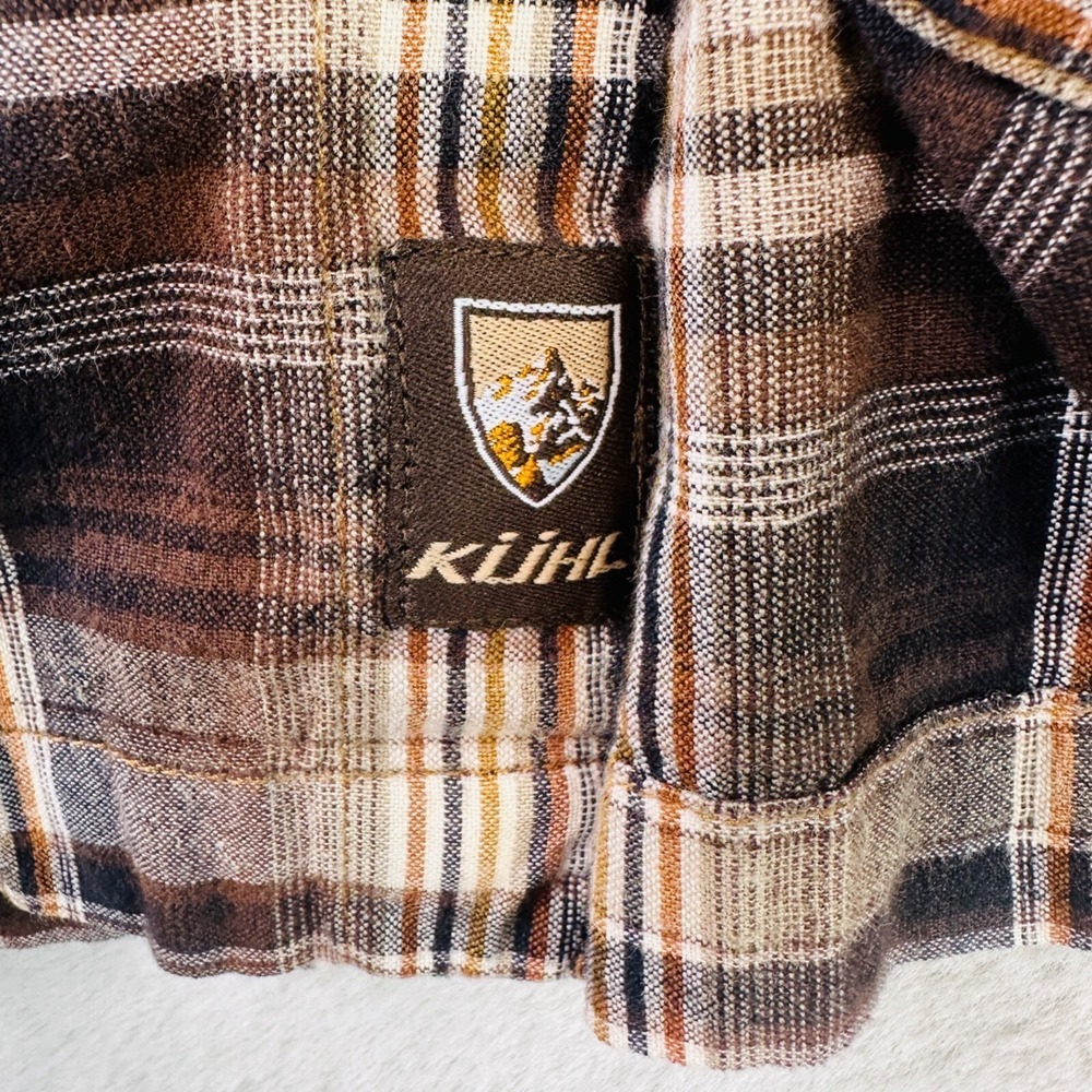 Kuhl Shirt Mens Medium Plaid Long Sleeve Stretch Button Flannel Hike Rugged Man - Picture 7 of 16